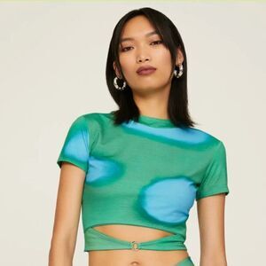 ARTHUR Exposure Tee cropped cut out knit tee size 4